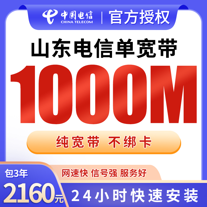 山东电信2160元包3年单宽带1000M【不含调试费】 - 电信运营商