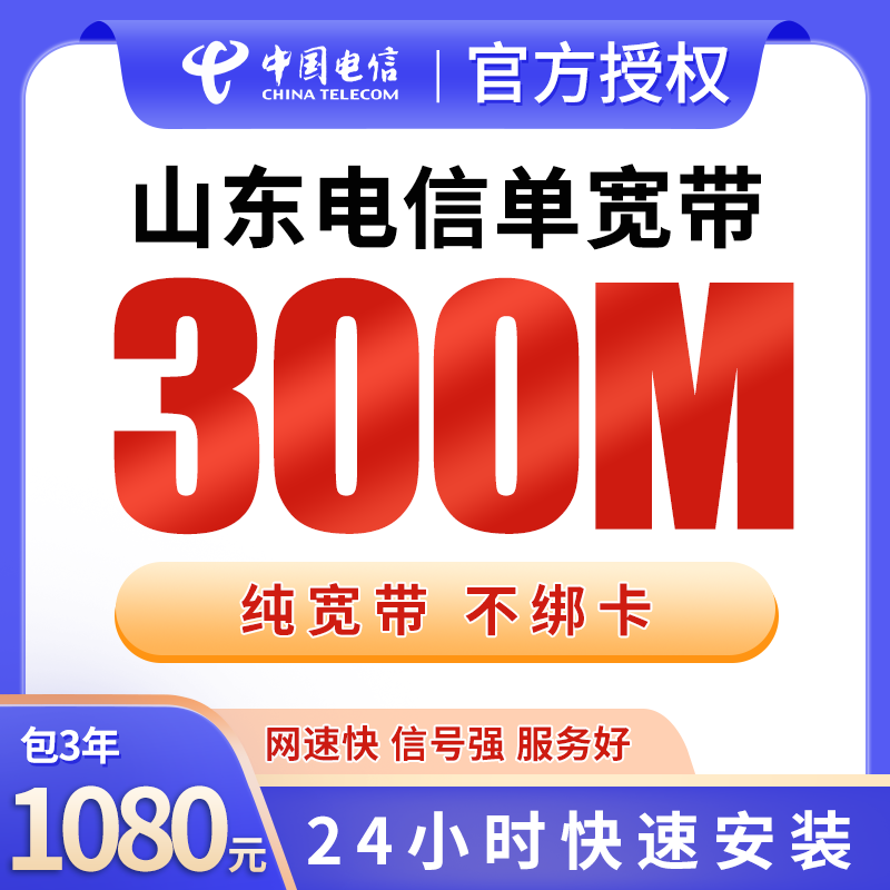 山东电信1080元包3年单宽带300M【不含调试费】 - 电信运营商