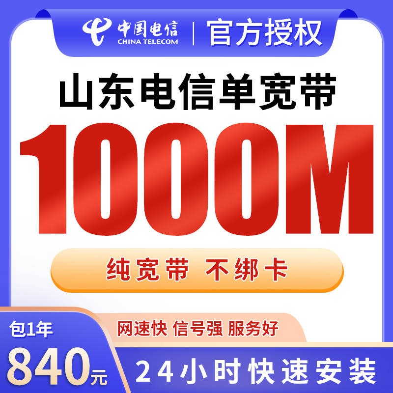 山东电信840元包1年单宽带1000M【不含调试费】 - 电信运营商