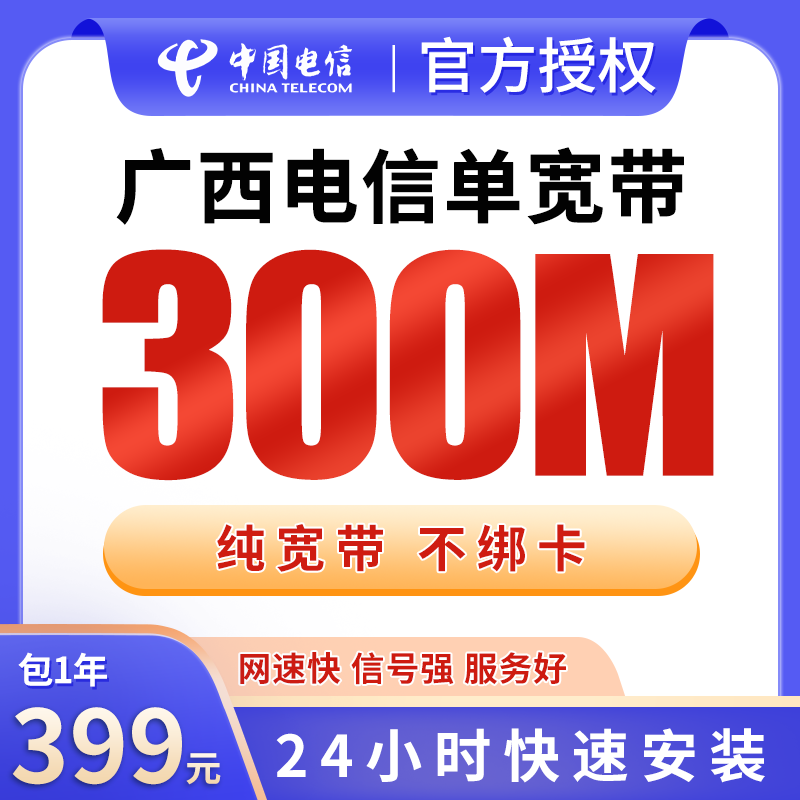 广西电信单宽带399元包年300M【只发广西】 - 电信运营商