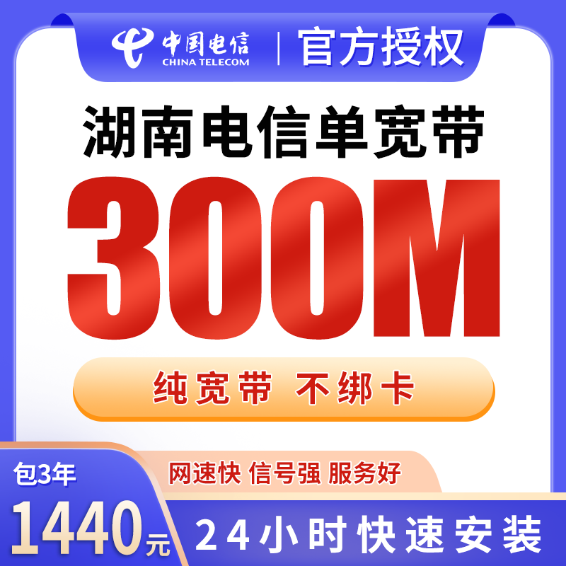 湖南电信单宽带1440元包3年300M【只发湖南】 - 电信运营商